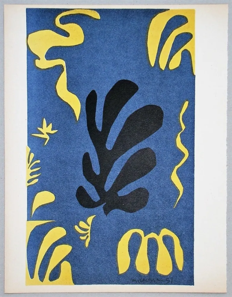 Litografía Matisse - Composition fond bleu, 1951