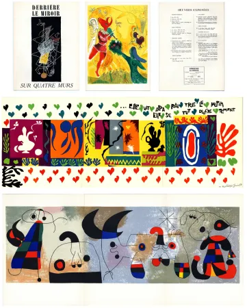 Libro Ilustrado Matisse - DERRIÈRE LE MIROIR N° 36/37/38. SUR QUATRE MURS. Lithographies de Matisse, Miró, Chagall, Léger (1951)