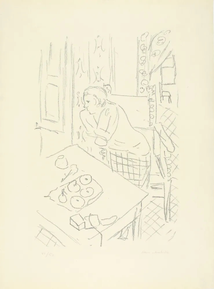 Litografía Matisse - Figure dans un intérieur