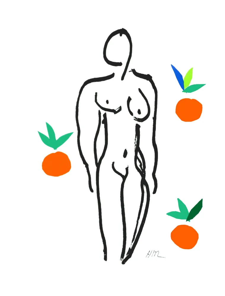 Litografía Matisse - Le Nu aux oranges (Nude with Oranges)