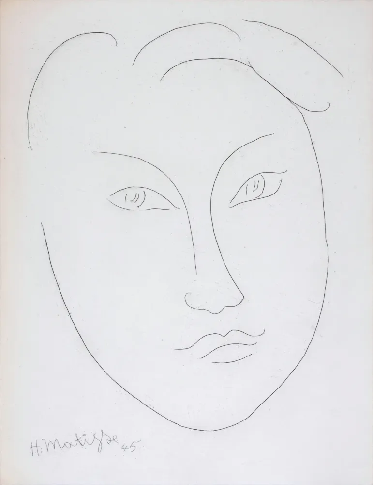 Aguafuerte Matisse - Masque de jeune garçon, 1946