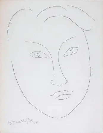 Aguafuerte Matisse - Masque de jeune garçon, 1946