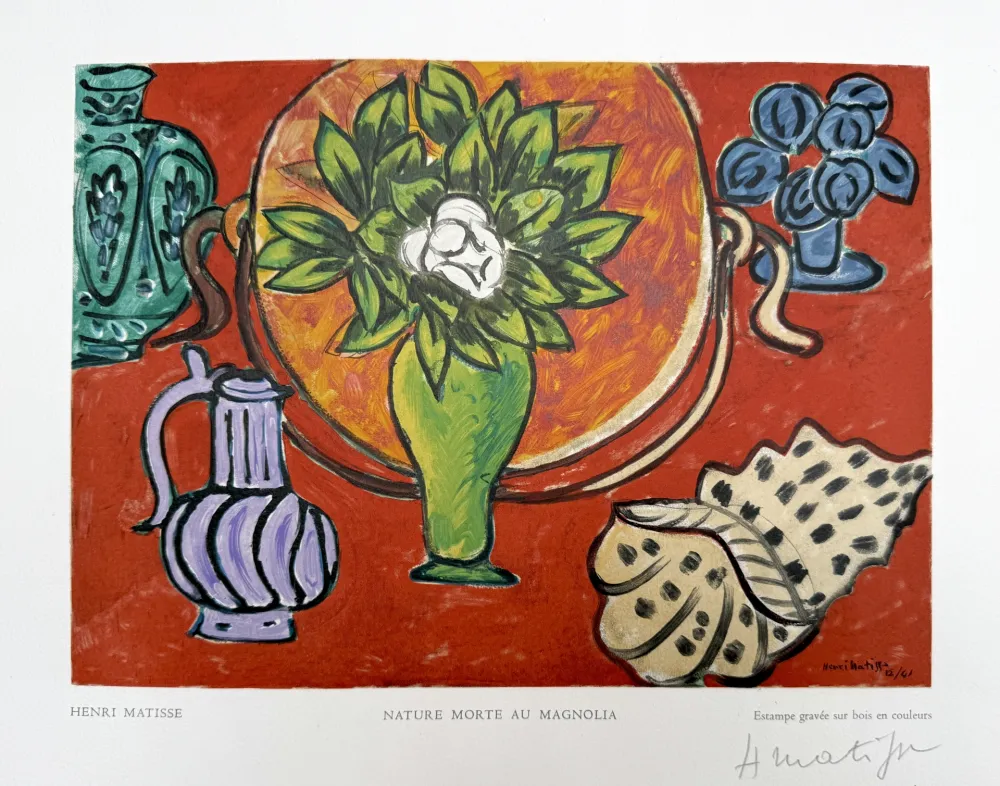 Grabado En Madera Matisse - Nature Morte au Magnolia 