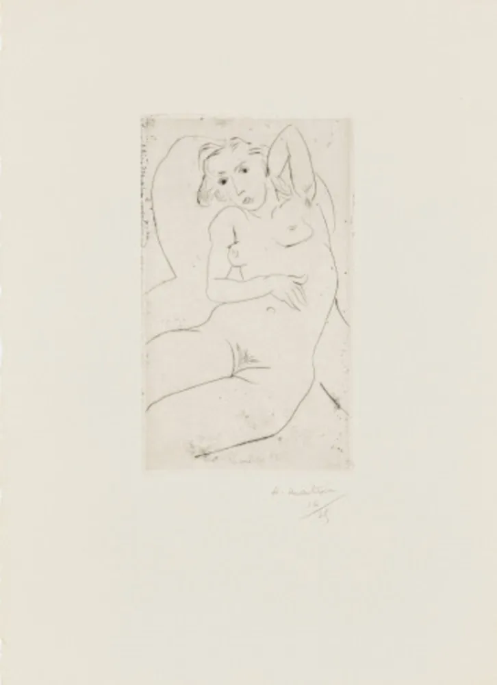 Punta Seca Matisse - Nu assis-les yeux noris