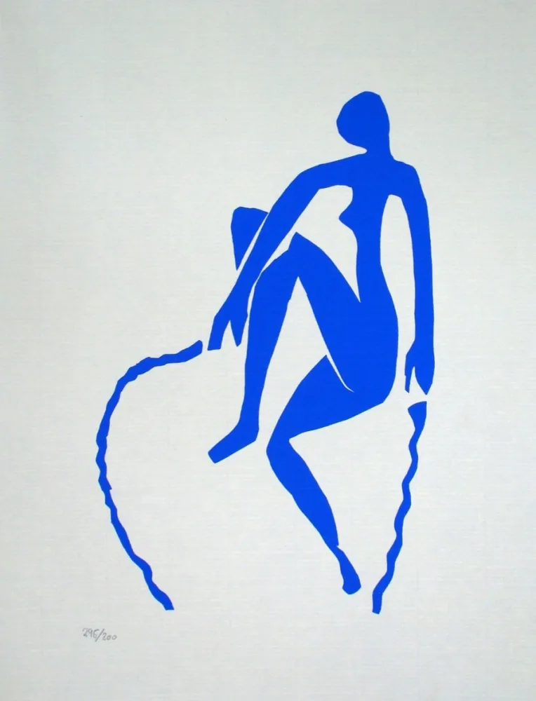 Litografía Matisse - Nu bleu, sauteuse de corde