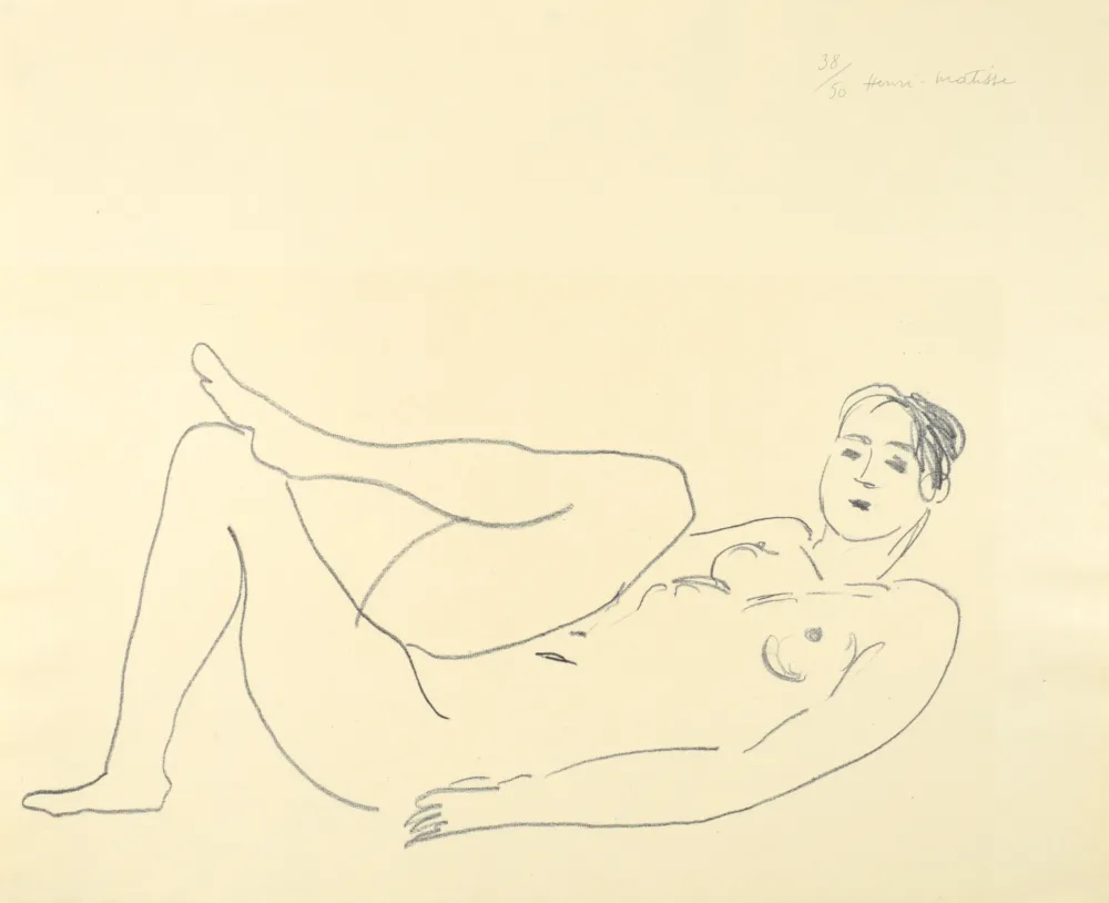 Litografía Matisse - Nu couché, jambe repliée - Étude de jambes