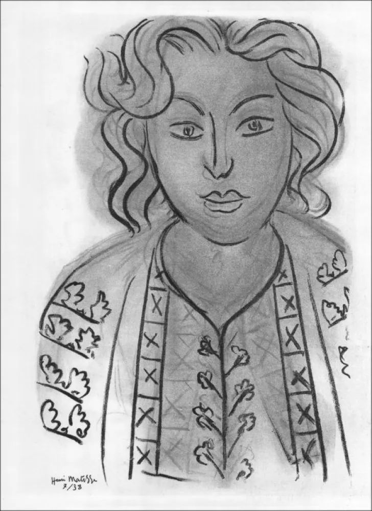 Litografía Matisse - Portrait. 1938.