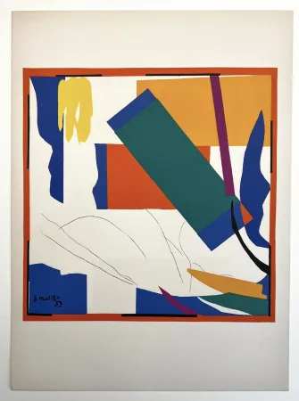 Litografía Matisse - SOUVENIR DE NOUVELLE CALÉDONIE. Lithographie d'après les papiers découpés. De luxe sur Arches.
