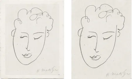 Litografía Matisse - VISAGE DE FEMME. Pour Jules Romains : Pierres Levées, poèmes. Paris 1948