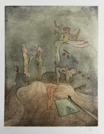 Aguafuerte Y Aguatinta Matta - Aimera bien qui aimera le dernier