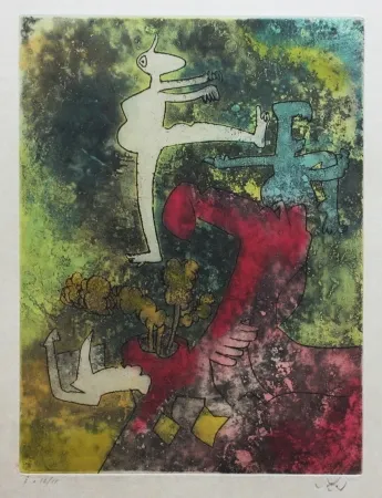 Aguafuerte Y Aguatinta Matta - Centre noeuds (Planche 5)