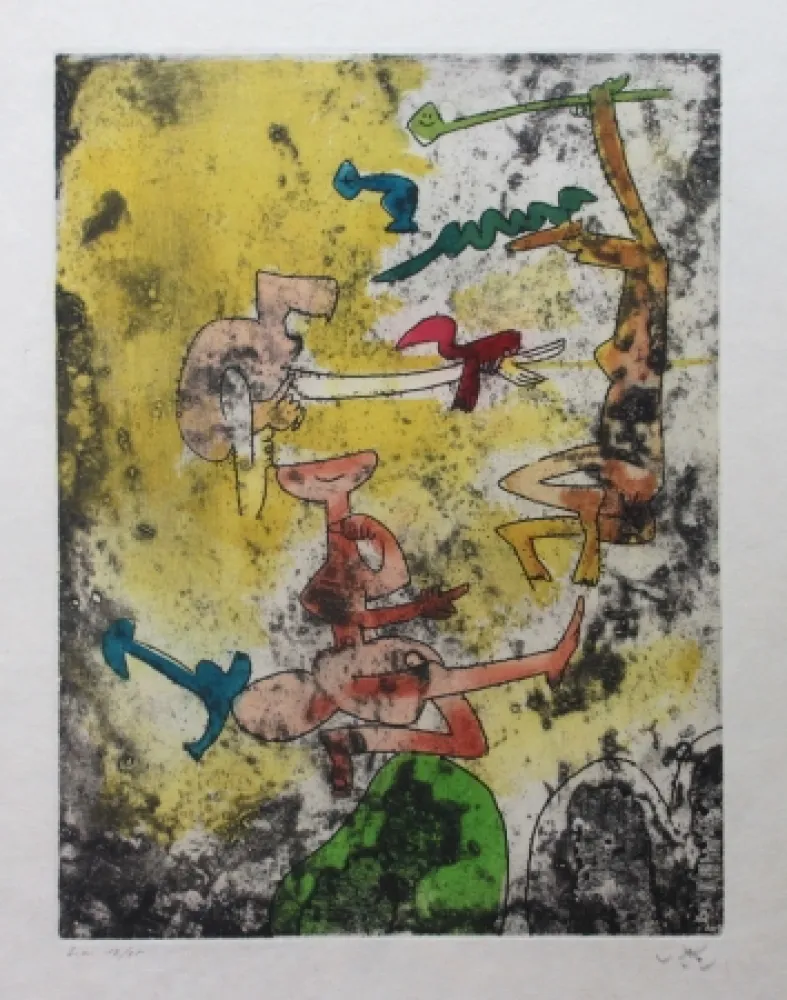 Aguafuerte Y Aguatinta Matta - Centre noeuds (Planche 9)