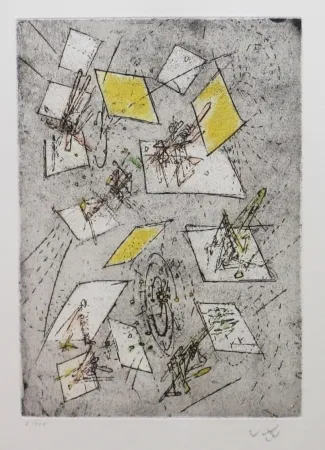 Aguafuerte Y Aguatinta Matta - Droites libérées (planche 10)