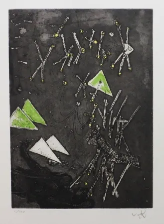 Aguafuerte Y Aguatinta Matta - Droites libérées (planche 11)