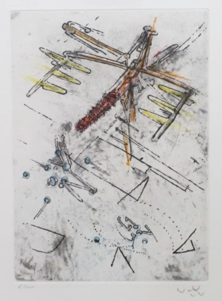 Aguafuerte Y Aguatinta Matta - Droites libérées (planche 12)