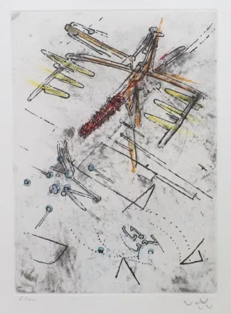 Aguafuerte Y Aguatinta Matta - Droites libérées (planche 12)