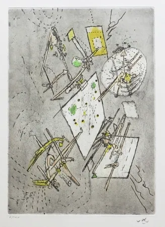 Aguafuerte Y Aguatinta Matta - Droites libérées (Planche 13)