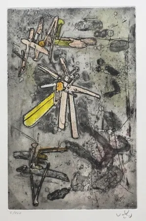 Aguafuerte Y Aguatinta Matta - Droites libérées (Planche 14)