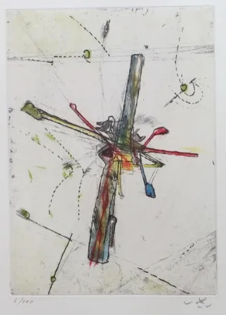 Aguafuerte Y Aguatinta Matta - Droites libérées (planche 5)