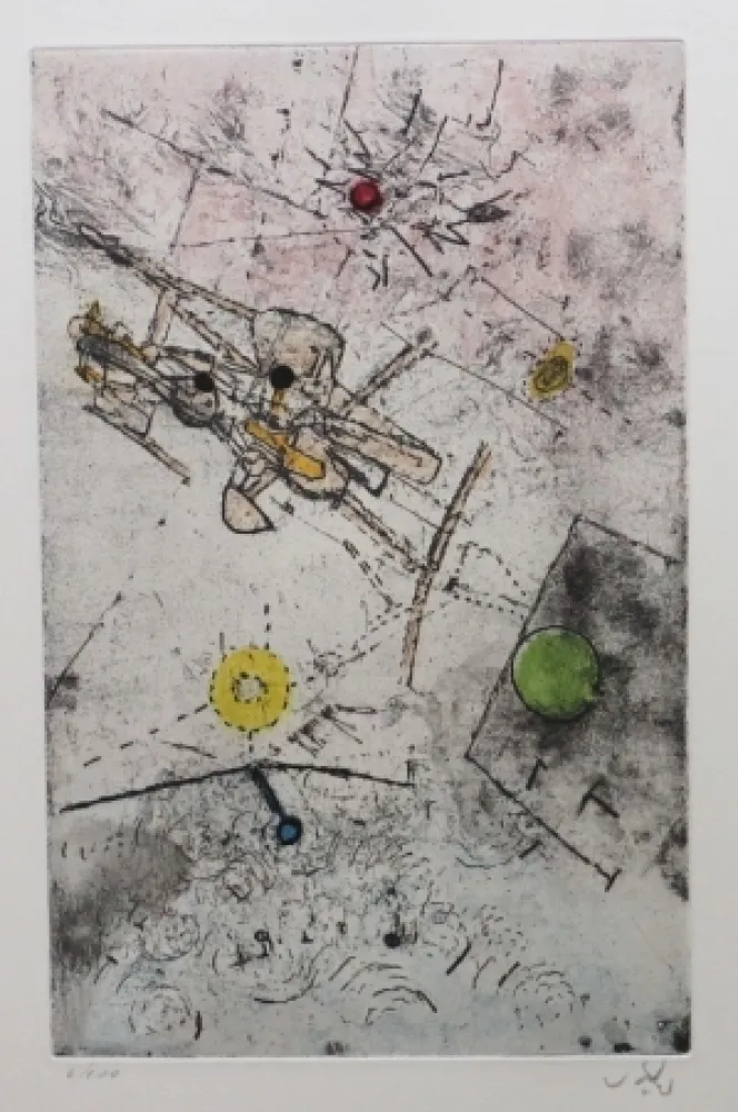 Aguafuerte Y Aguatinta Matta - Droites libérées (planche 7)