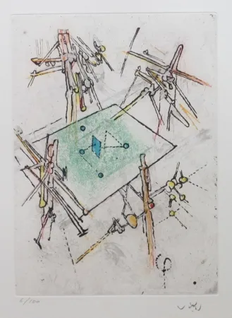 Aguafuerte Y Aguatinta Matta - Droites libérées (planche1)