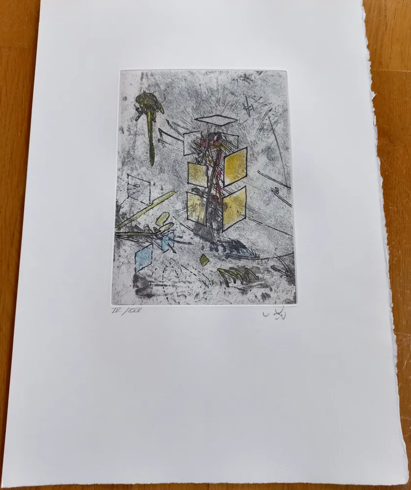 Grabado Matta - Droites Liberees, plate VII