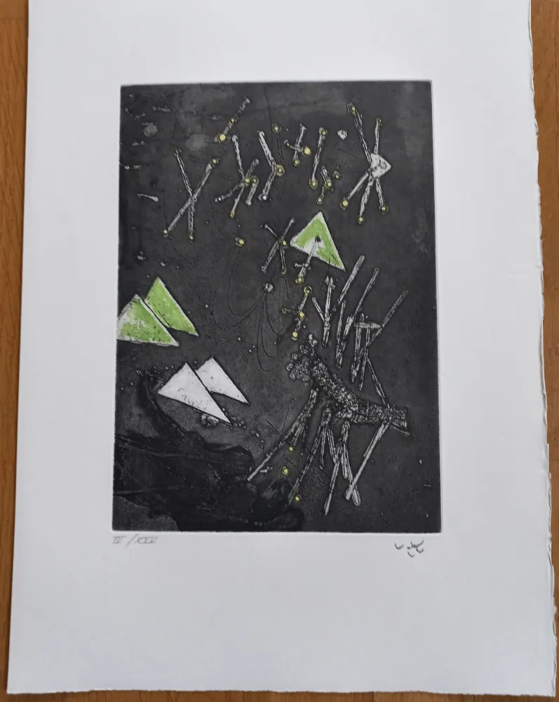 Grabado Matta - Droites Liberees, plate XI