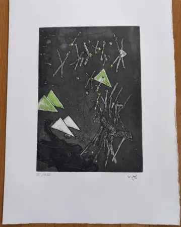 Grabado Matta - Droites Liberees, plate XI