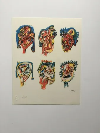 Litografía Matta - D'yeux (from Morfolgie Verbali)