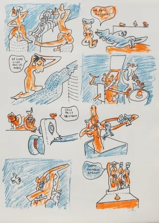 Litografía Matta - Fête couchée