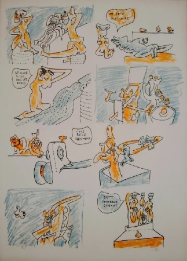 Litografía Matta - Fête couchée