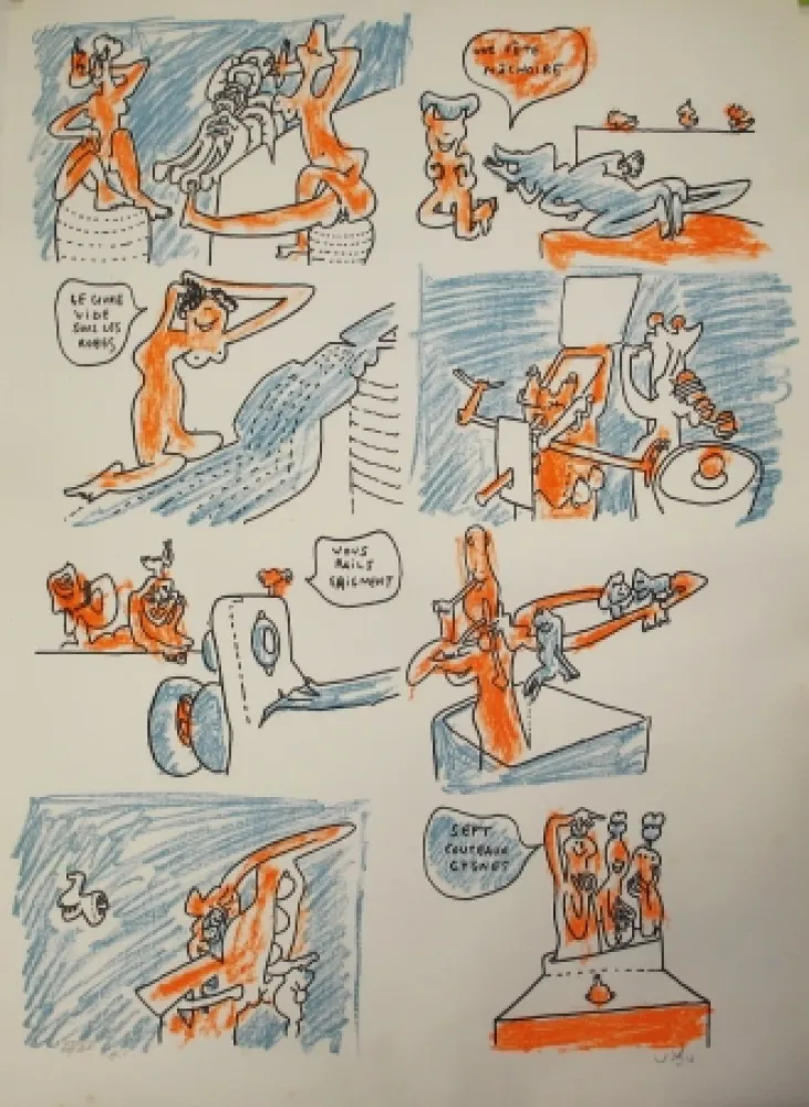 Litografía Matta - Fête couchée