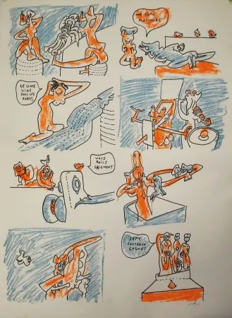 Litografía Matta - Fête couchée