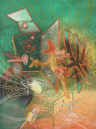 Aguafuerte Y Aguatinta Matta - Feu, Feu Sur Moi