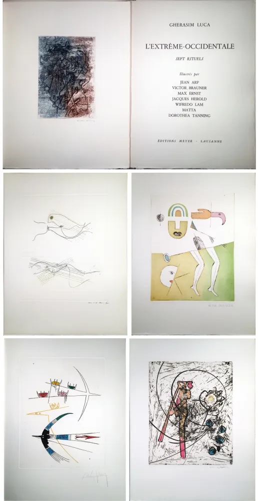 Libro Ilustrado Matta - Gherasim Luca : L’EXTRÊME-OCCIDENTALE. Gravures de Max Ernst, Victor Brauner, Dorothea Tanning, Hans Arp, Jacques Hérold, Wifredo Lam, Roberto Matta.