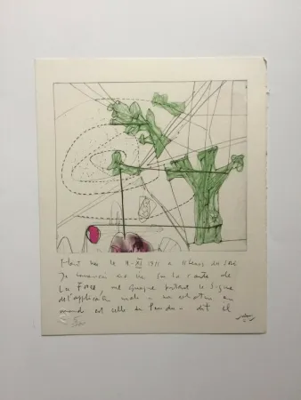 Litografía Matta - La carte de la force (from Morfolgie Verbali)