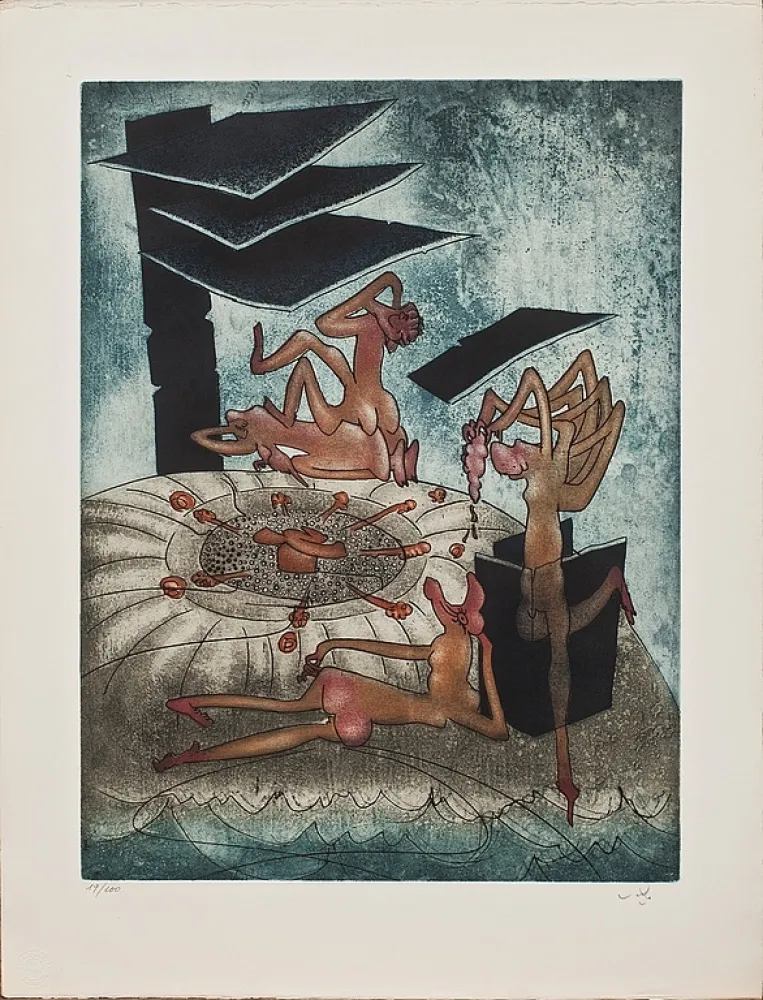 Grabado Matta - La danse de la morte 