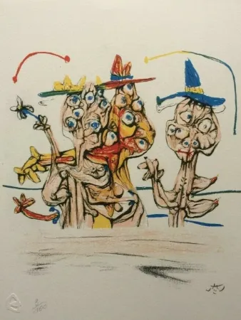 Litografía Matta - La sagrada famila (from Morfolgie Verbali)