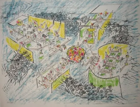 Litografía Matta - La température de la tête