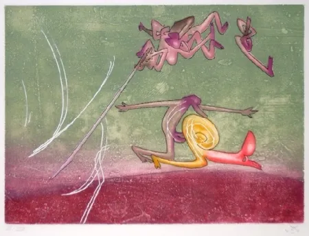 Aguafuerte Y Aguatinta Matta - Le sot à la perche