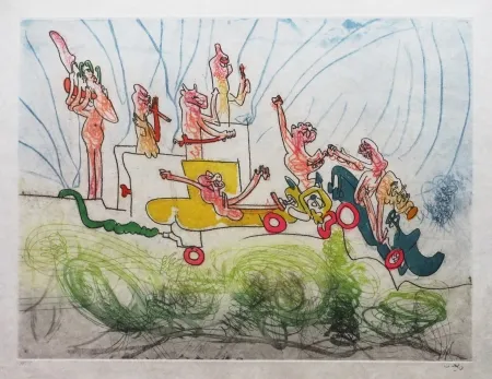 Aguafuerte Y Aguatinta Matta - Les Oh' Tomobiles (Planche 2)