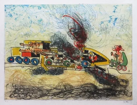 Aguafuerte Y Aguatinta Matta - Les Oh' Tomobiles (Planche 4)