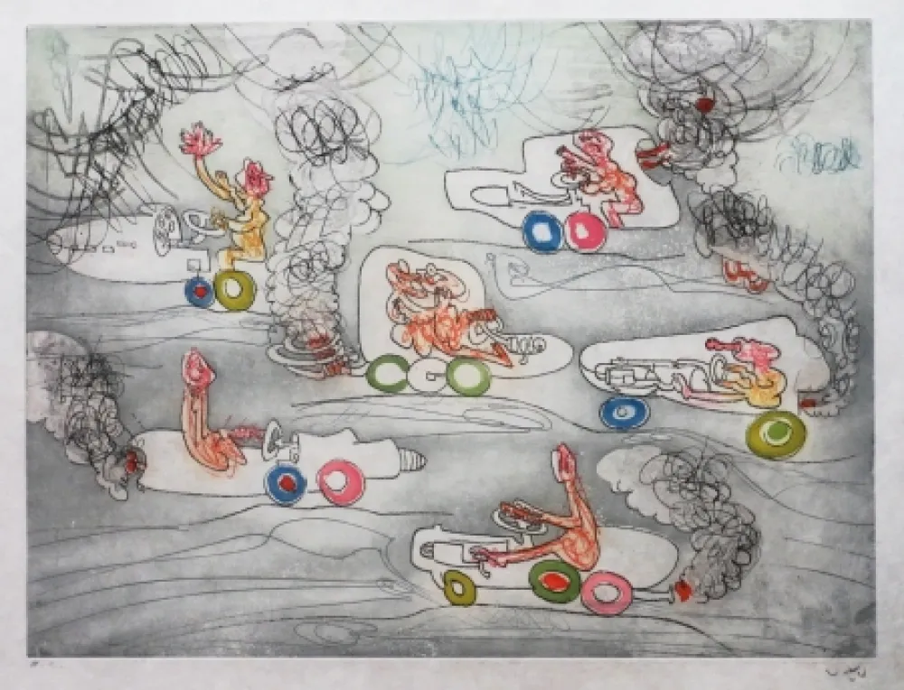 Aguafuerte Y Aguatinta Matta - Les Oh' Tomobiles (Planche 6)