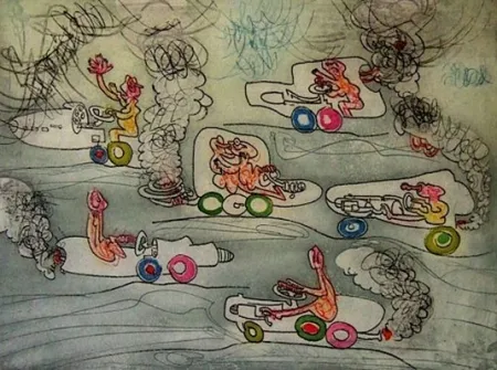 Aguafuerte Y Aguatinta Matta - Les oh Tomobiles, suite complète