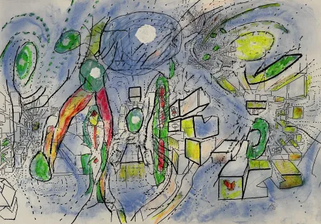 Sin Técnico Matta - Sans Titre Drawing on Print