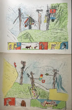 Litografía Matta - Utopiens aux soleil and Pan, ton io