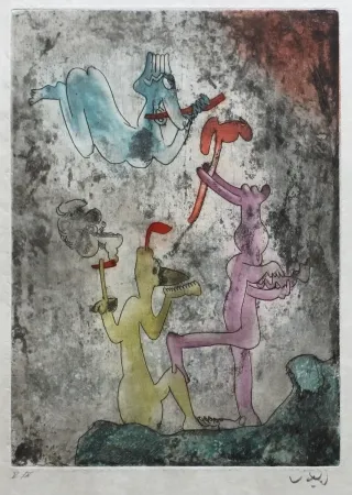 Aguafuerte Y Aguatinta Matta - Vivante Mortalité (Planche 2)