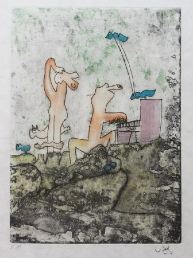 Aguafuerte Y Aguatinta Matta - Vivante mortalité (Planche 3)