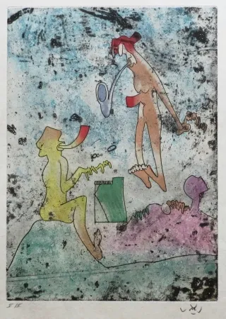 Aguafuerte Y Aguatinta Matta - Vivante Mortalité (Planche 4 )