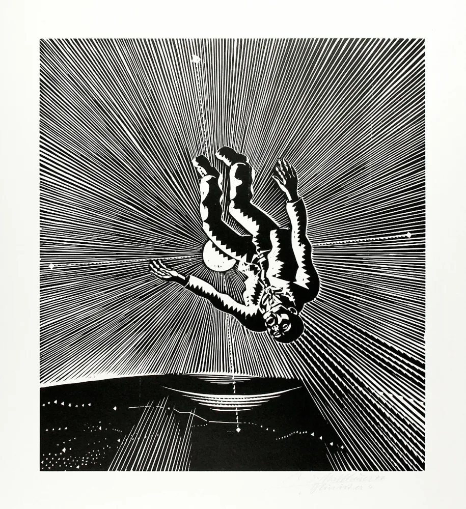 Grabado En Madera Mattheuer - Hin ist er (He’s gone)